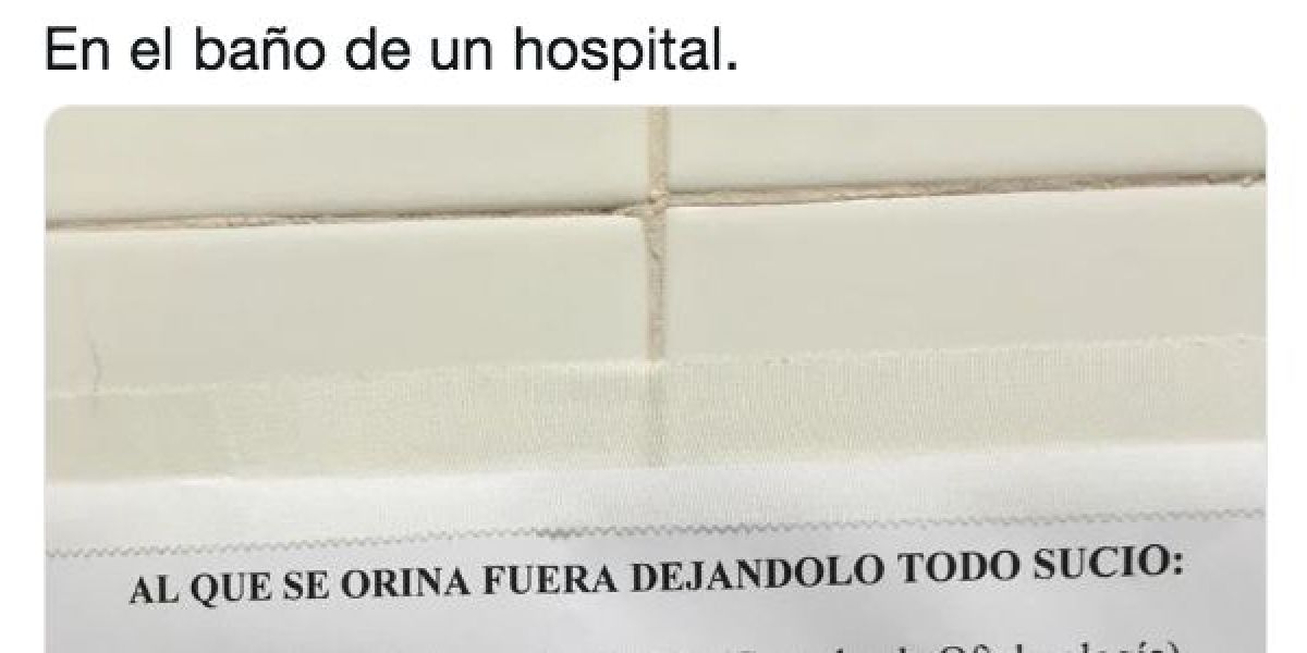 Cartel baño del hospital