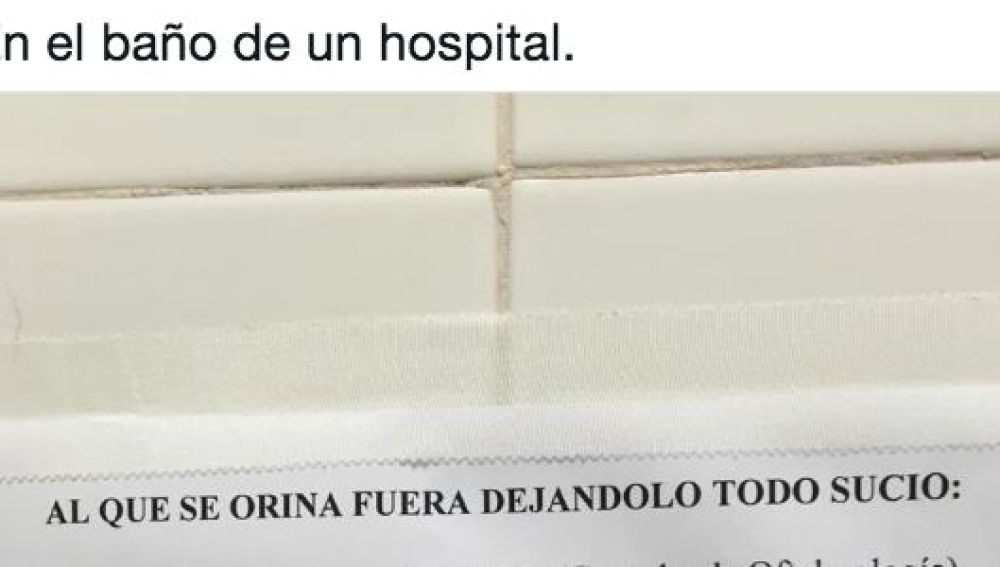 Cartel baño del hospital