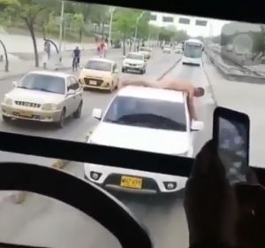 Descubre que su marido es infiel y lo pasea desnudo sobre el techo del coche Descubre que su marido es infiel y lo pasea desnudo sobre el techo del coche