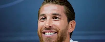 Sergio Ramos, sonriente durante su comparecencia Sergio Ramos, sonriente durante su comparecencia