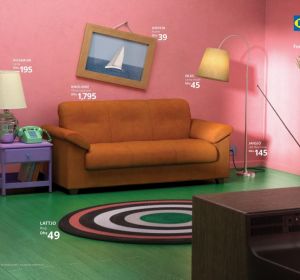 Salón de 'Los Simpsons' recreado por Ikea Salón de 'Los Simpsons' recreado por Ikea