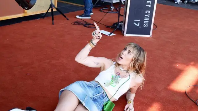 Imagen de Miley Cyrus previa a una actuación