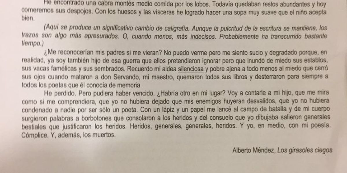 Imagen de la Opción A en el examen de Literatura de la Selectividad de Andalucía 2019