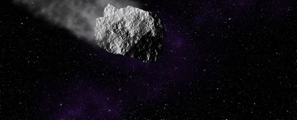 Imagen de archivo de un asteroide en el espacio Imagen de archivo de un asteroide en el espacio