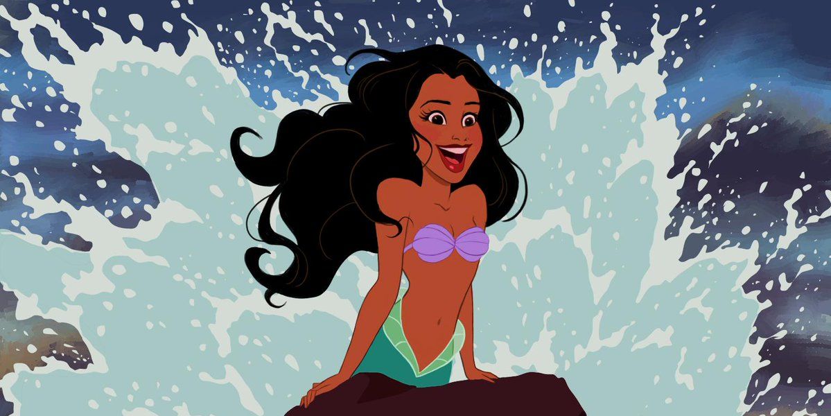 Halley Bailey compartió un dibujo en el que se representa a ella en una mítica escena de 'La Sirenita'