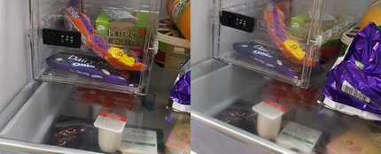 La caja fuerte instalada en la nevera La caja fuerte instalada en la nevera