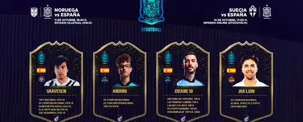 Gravesen, AndoniiPM, Zidane10 y JRALion, la Selección Española eFootball Gravesen, AndoniiPM, Zidane10 y JRALion, la Selección Española eFootball