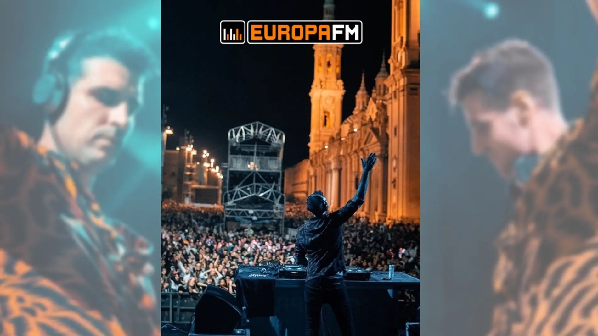 Uri Sabat en el escenario Europa FM en las Fiestas del Pilar title=