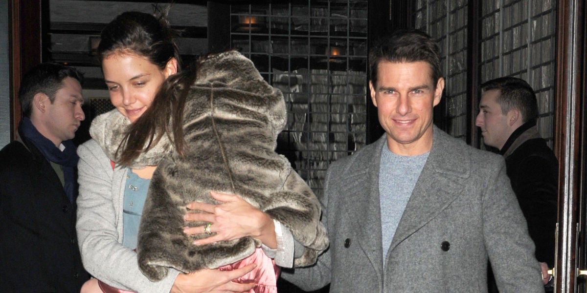 Katie Holmes y Tom Cruise con su hija Suri
