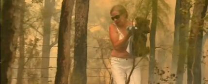 El desgarrador rescate de un koala en medio de las llamas por los incendios de Australia