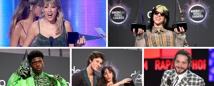 Taylor Swift, Billie Eilish, Lil Nas X, Shawn Mendes, Camila Cabello y Post Malone, premiados en los AMAs 2019 Taylor Swift, Billie Eilish, Lil Nas X, Shawn Mendes, Camila Cabello y Post Malone, premiados en los AMAs 2019
