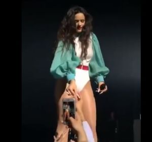 Rosalía durante su concierto en París Rosalía durante su concierto en París