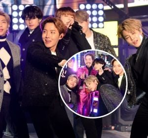 BTS y Post Malone en Times Square BTS y Post Malone en Times Square