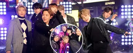 BTS y Post Malone en Times Square BTS y Post Malone en Times Square