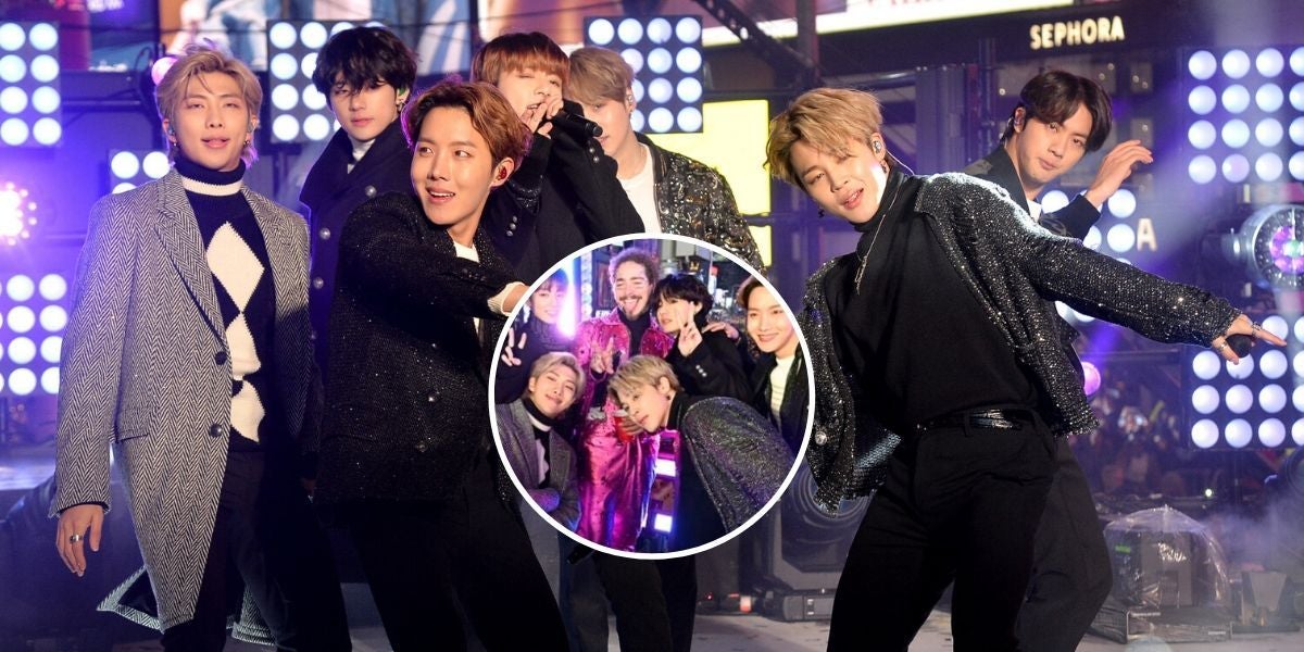 BTS y Post Malone en Times Square