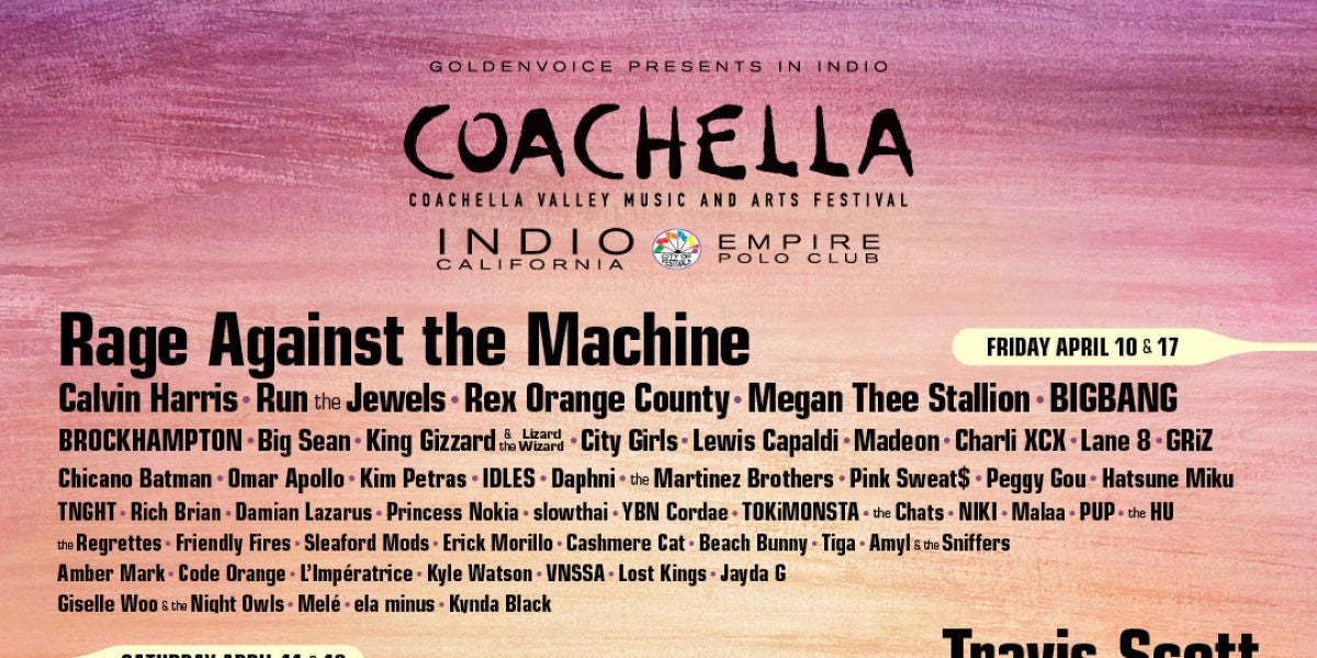 Cartel festival Coachella 2020