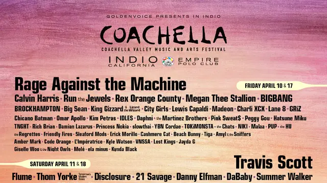 Cartel festival Coachella 2020