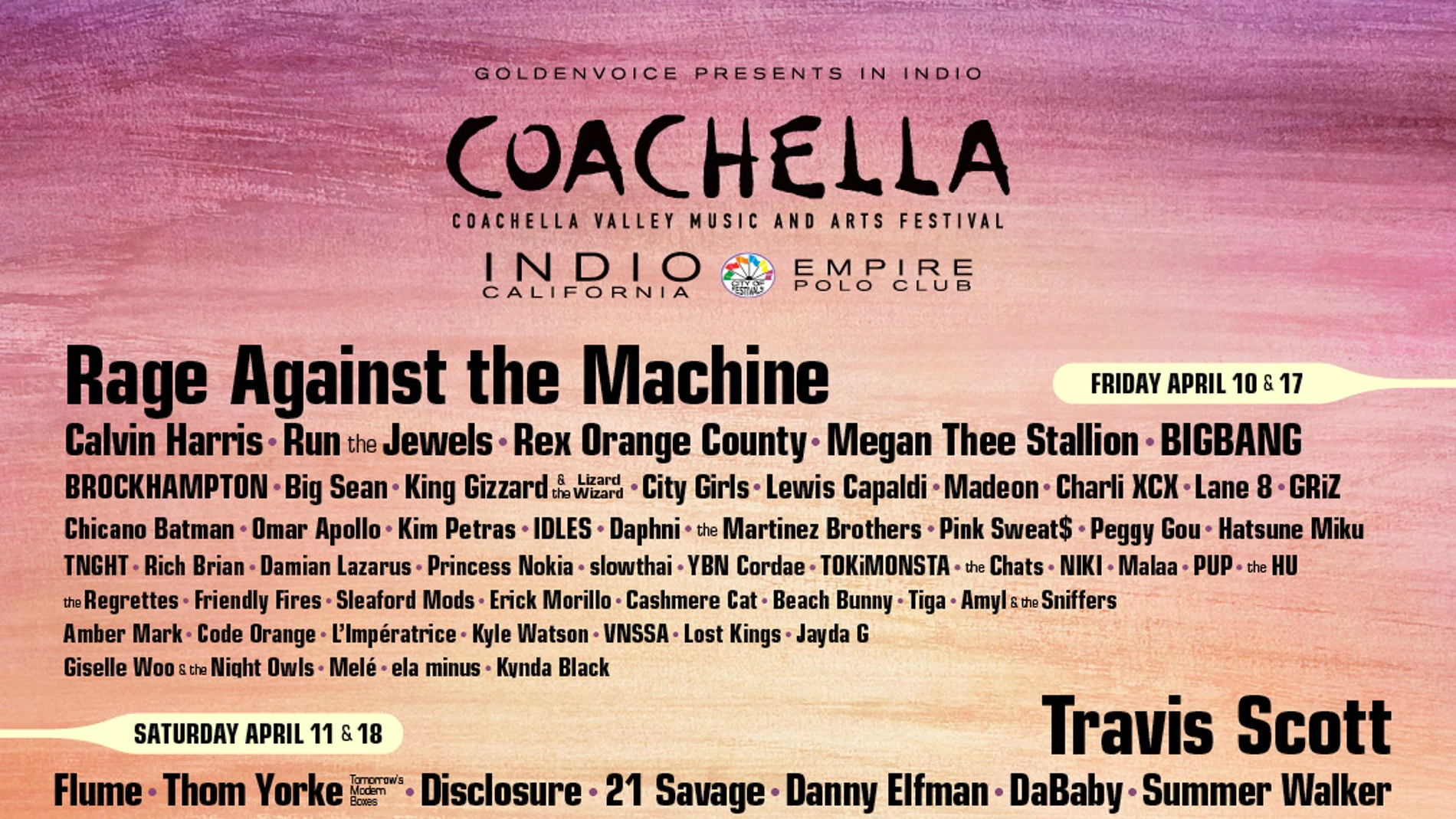 Cartel festival Coachella 2020 Cartel festival Coachella 2020