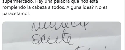 Tuit de la lista de la compra indescifrable Tuit de la lista de la compra indescifrable