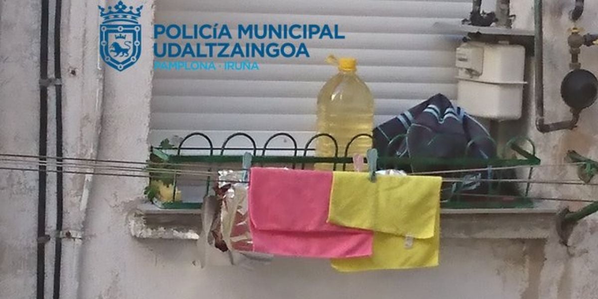 El asqueroso hallazgo de la Policía de Pamplona en un tendedero