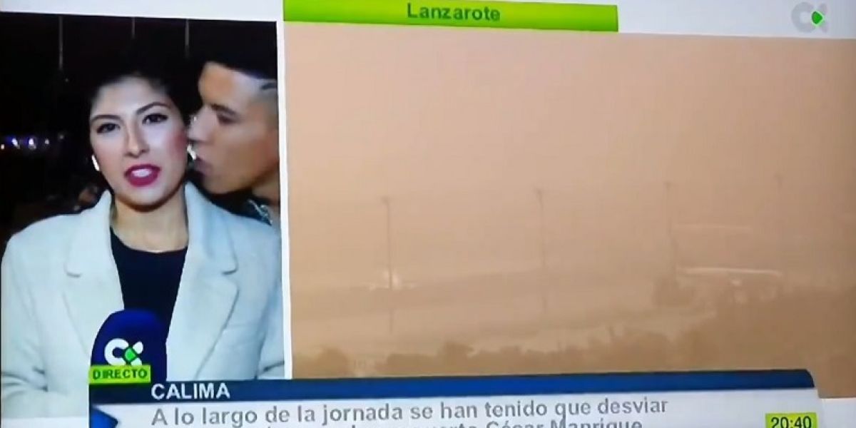 Imagen de la periodista que sufrió acoso machista en pleno directo en Canarias