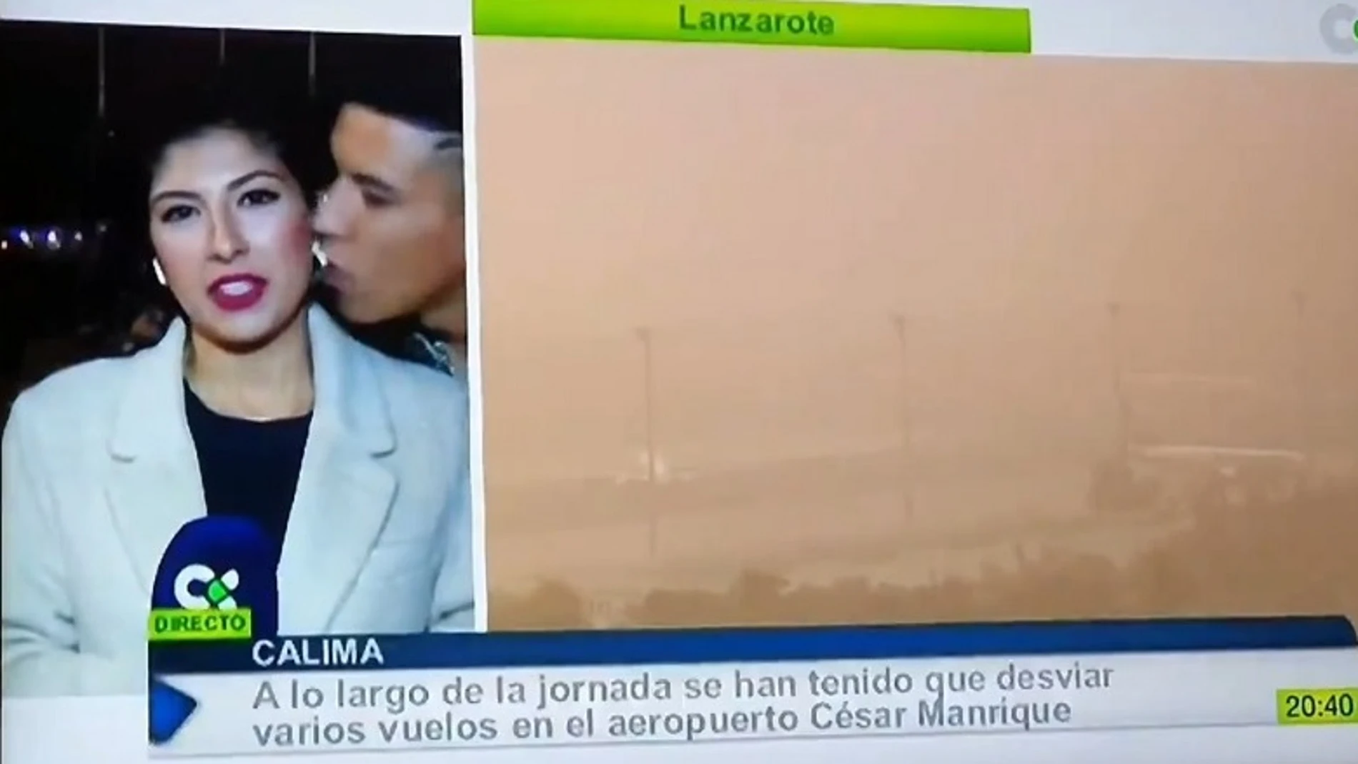 Imagen de la periodista que sufrió acoso machista en pleno directo en Canarias Imagen de la periodista que sufrió acoso machista en pleno directo en Canarias