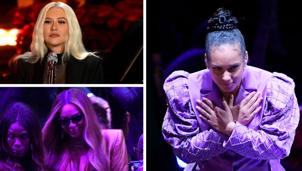 Christina Aguilera, Beyoncé y Alicia Keys actúan en el homenaje a Kobe Bryant