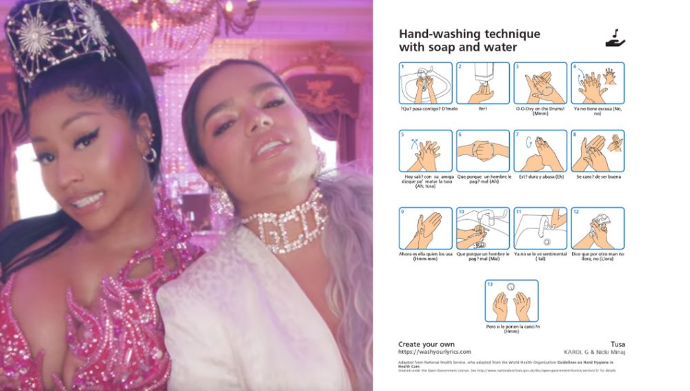Lávate las manos al ritmo de 'Tusa', de Karol G y Nicki Minaj