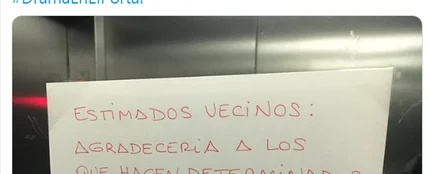 Cartel que se queja de que sus vecinos hagan deporte Cartel que se queja de que sus vecinos hagan deporte