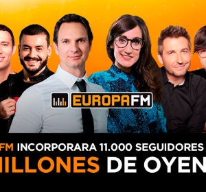 Europa FM alcanza los 1,3 millones de oyentes, al incorporar 11.000 nuevos seguidores Europa FM alcanza los 1,3 millones de oyentes, al incorporar 11.000 nuevos seguidores