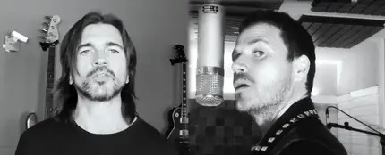 Juanes y Dani Martín en el videoclip de 'Los Huesos' Juanes y Dani Martín en el videoclip de 'Los Huesos'
