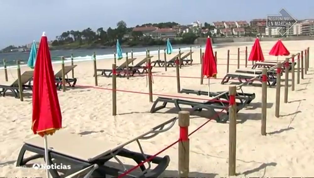 La playa de Sanxenxo se dividirá en 780 cuadrículas en verano para eviotar contagios por coronavirus 