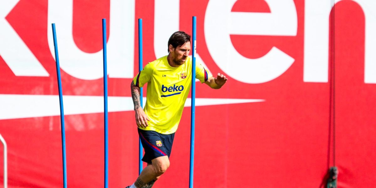 El Barça, entrenando