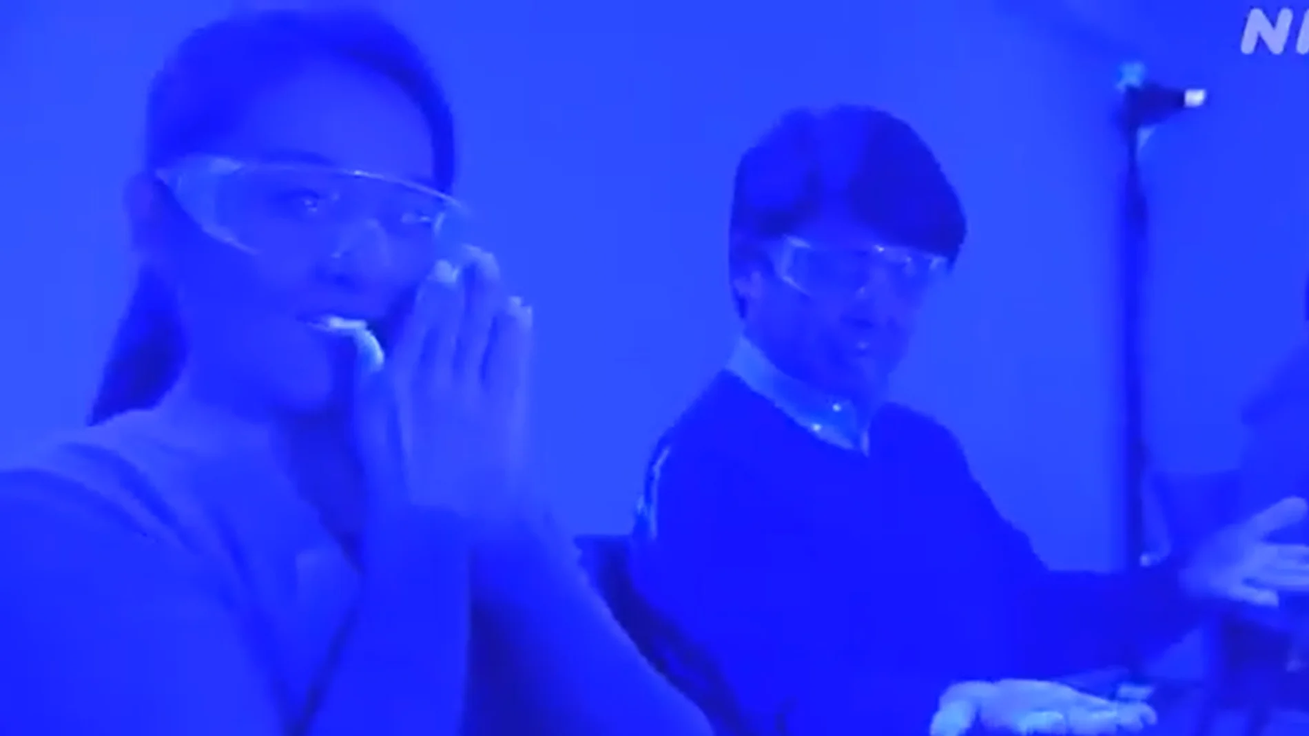 Captura del experimento en Japón sobre el contagio del coronavirus Captura del experimento en Japón sobre el contagio del coronavirus