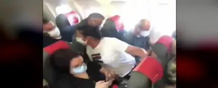 Distancia social en un avión Distancia social en un avión