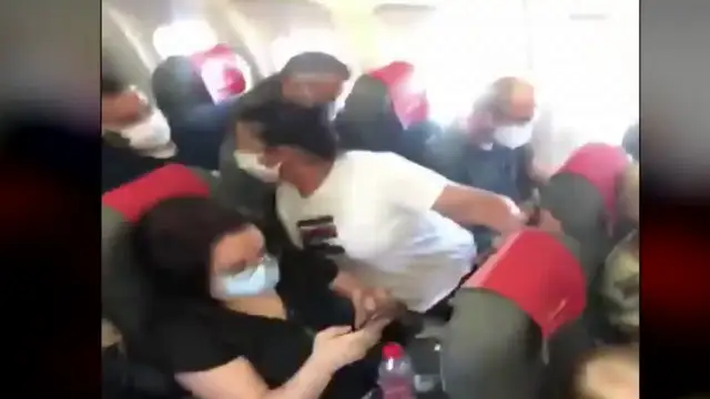 Distancia social en un avión