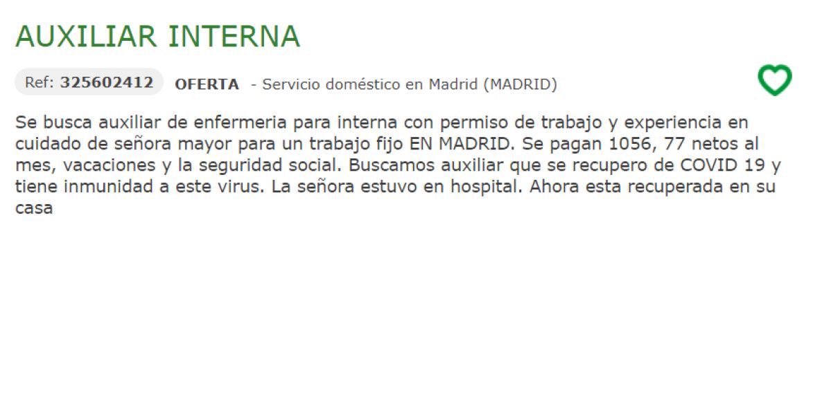 Oferta de trabajo