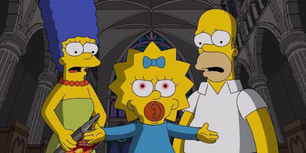 Maggie, Marge y Homer en 'Los Simpson'