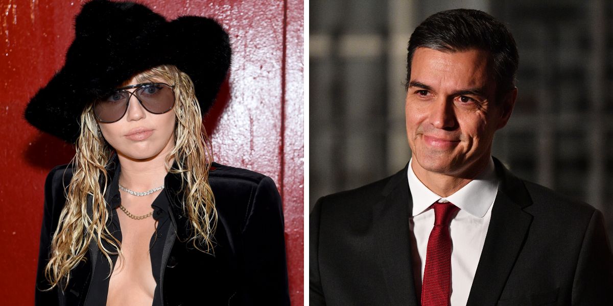 Miley Cyrus y Pedro Sánchez