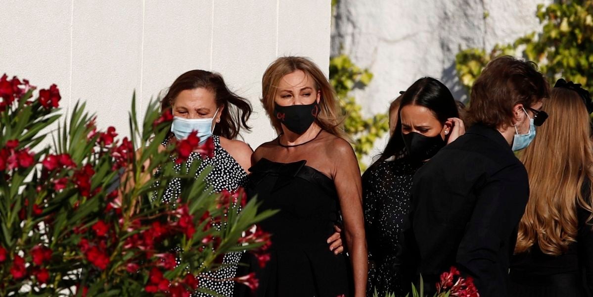 La actriz y presentadora Ana Obregón, a su llegada al funeral de su hijo