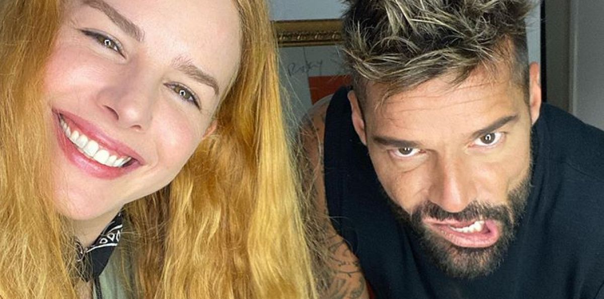La modelo Eglantina Zingg con Ricky Martin