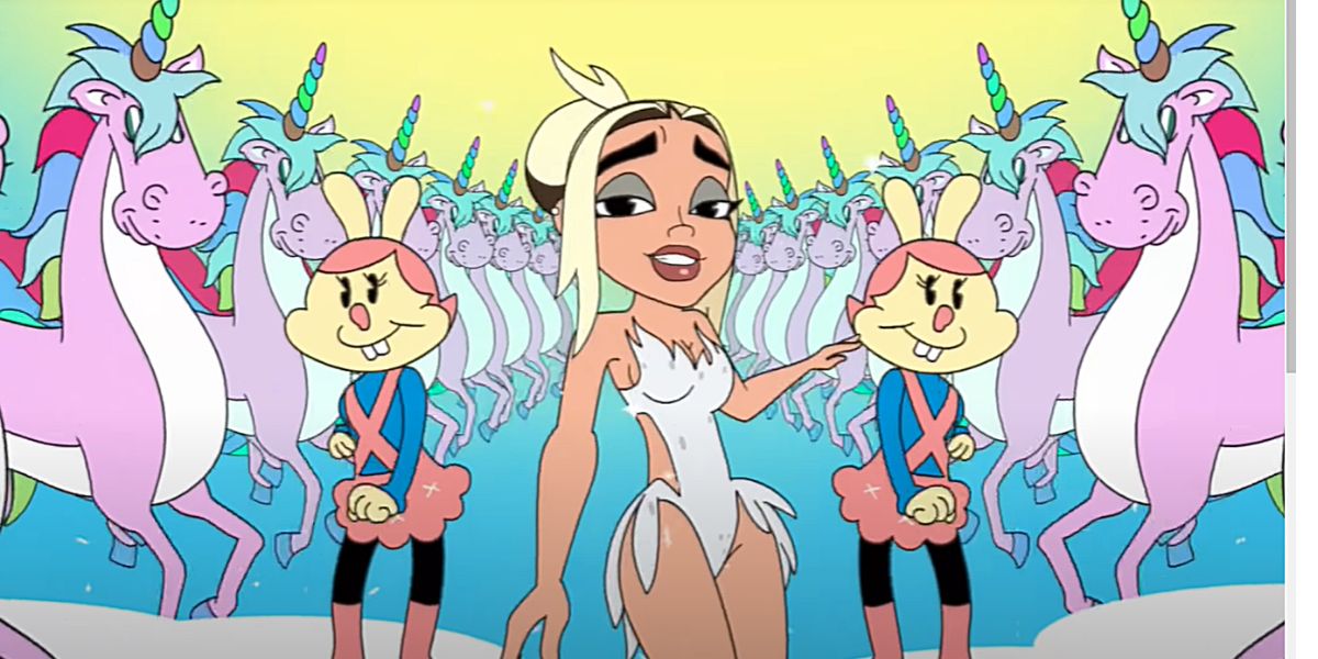 Dua Lipa en el vídeo de 'Hallucinate'