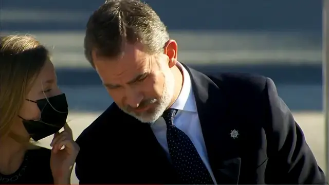 La Princesa Leonor y el rey Felipe VI en el homenaje a las víctimas de la COVID-19