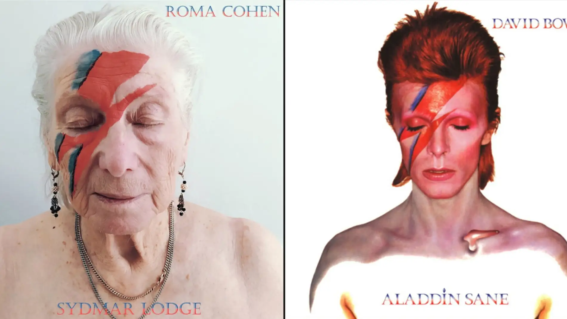 Recrean la portada de David Bowie para 'Aladdin Sane'  title=