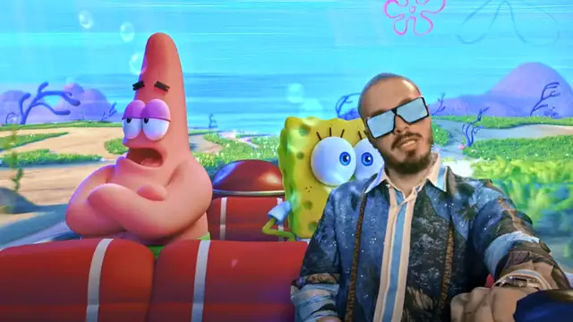 J Balvin, Patricio y Bob Esponja, en el vídeo de 'Agua'