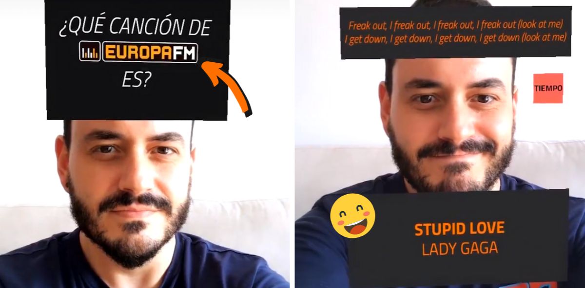 Juanma Romero, presentador de ¿Me Pones?, probando el filtro