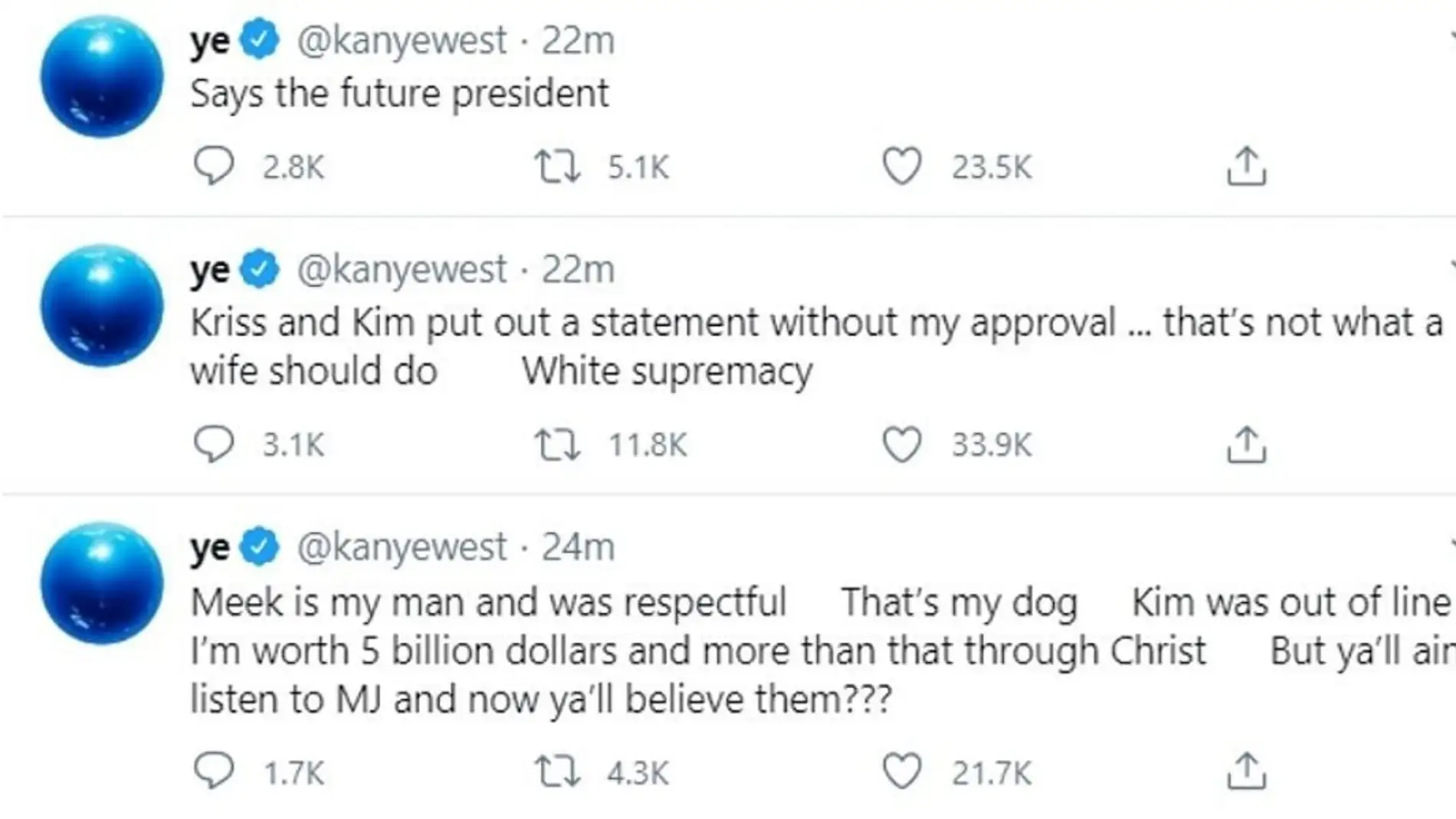 Los tuits de Kanye West