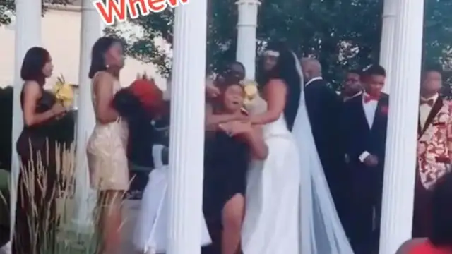 Una mujer embarazada arruina la boda de su amante al irrumpir en la ceremonia y gritar "¡Aquí está tu bebé!"