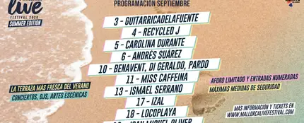 Cartel del mes de septiembre del Mallorca Live Fest Summer Edition Cartel del mes de septiembre del Mallorca Live Fest Summer Edition