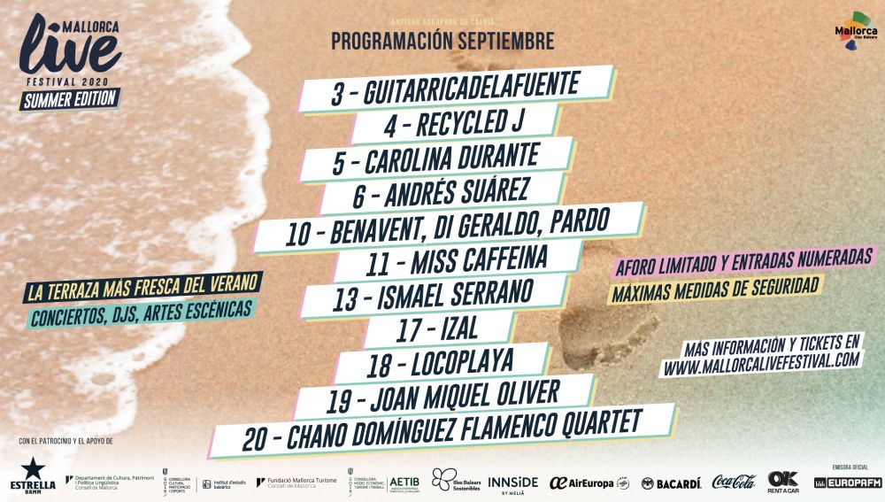 Cartel del mes de septiembre del Mallorca Live Fest Summer Edition